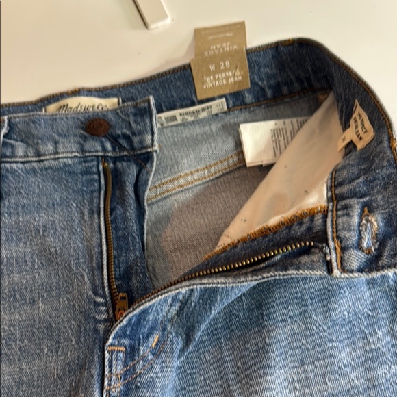 Madewell The Perfect Vintage Jean Blue Ankle Cropped Raw Hem Size 28 - Picture 8 of 11